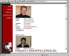 screenshot: personengedeelte extranet