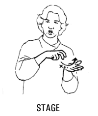Foto: Het woord stage in gebarentaal